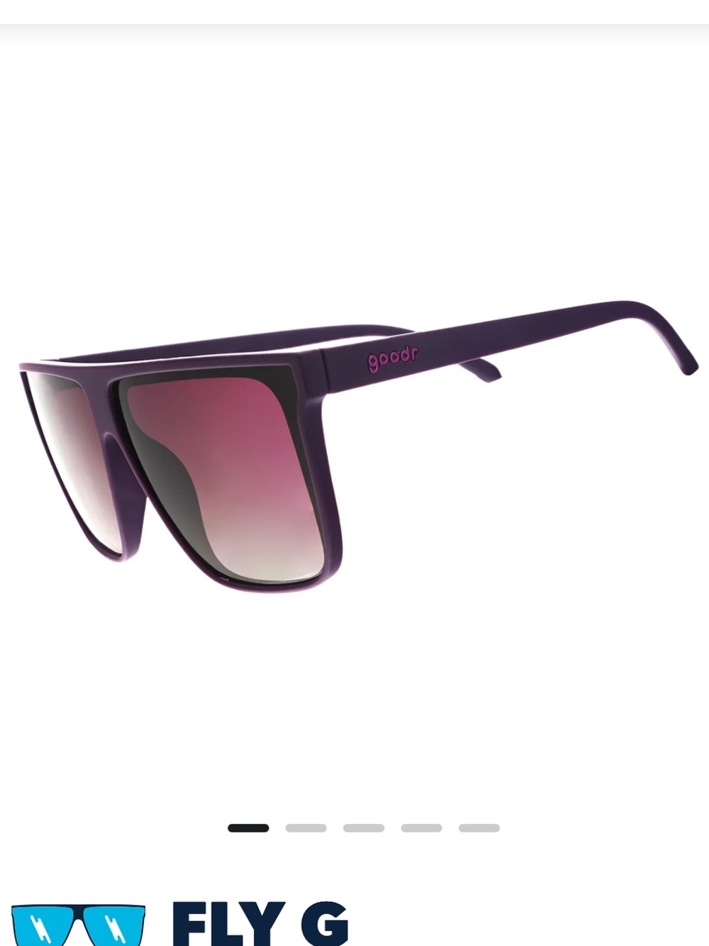 goodr Dark Purple Sunglasses Pink Gradient Lenses Fly G Keeping a High Profile
